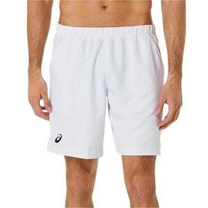NWT Asics Court 9'' Men's Tennis Shorts - blue stripe down the side